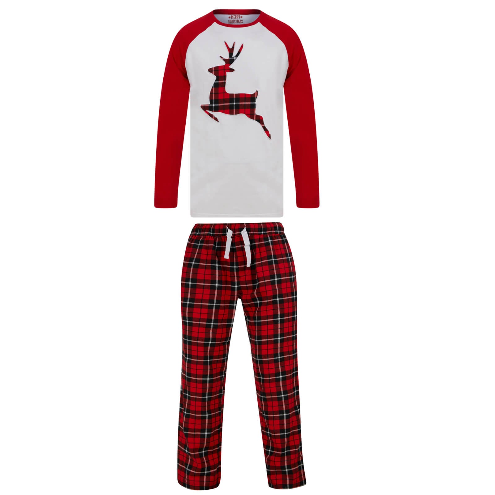 Mr Crimbo Kids Christmas Pyjama Set Reindeer/Stag Red Navy - MrCrimbo.co.uk -SRG2Q17458_A - Red/White -11-13